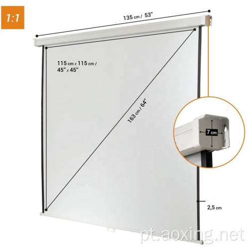 120x120cm OEM Slow Retract Manual Projector Tela